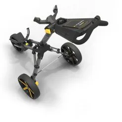 Powakaddy MICRA Cube Push Compact Golf Trolley -Golf Clubs Store MICRAYELLOWOPENREAR 1000 1000 1500x