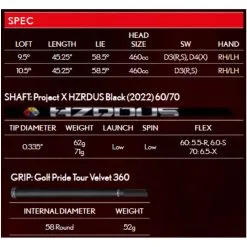 Srixon Golf ZX7 Mark II Driver -Golf Clubs Store SrixonDriverspecimage 1500x