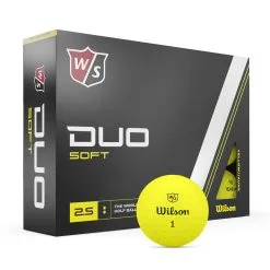 Wilson Staff Duo Soft Golf Balls -Golf Clubs Store WG2006102 9 Duo Soft Yellow Standard Ball 12PK Vert RT Lockup.png.high res 1280x