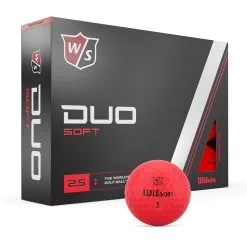 Wilson Staff Duo Soft Golf Balls -Golf Clubs Store WG2006106 9 Duo Soft Red Standard Ball 12PK Vert RT Lockup.png.high res 1500x